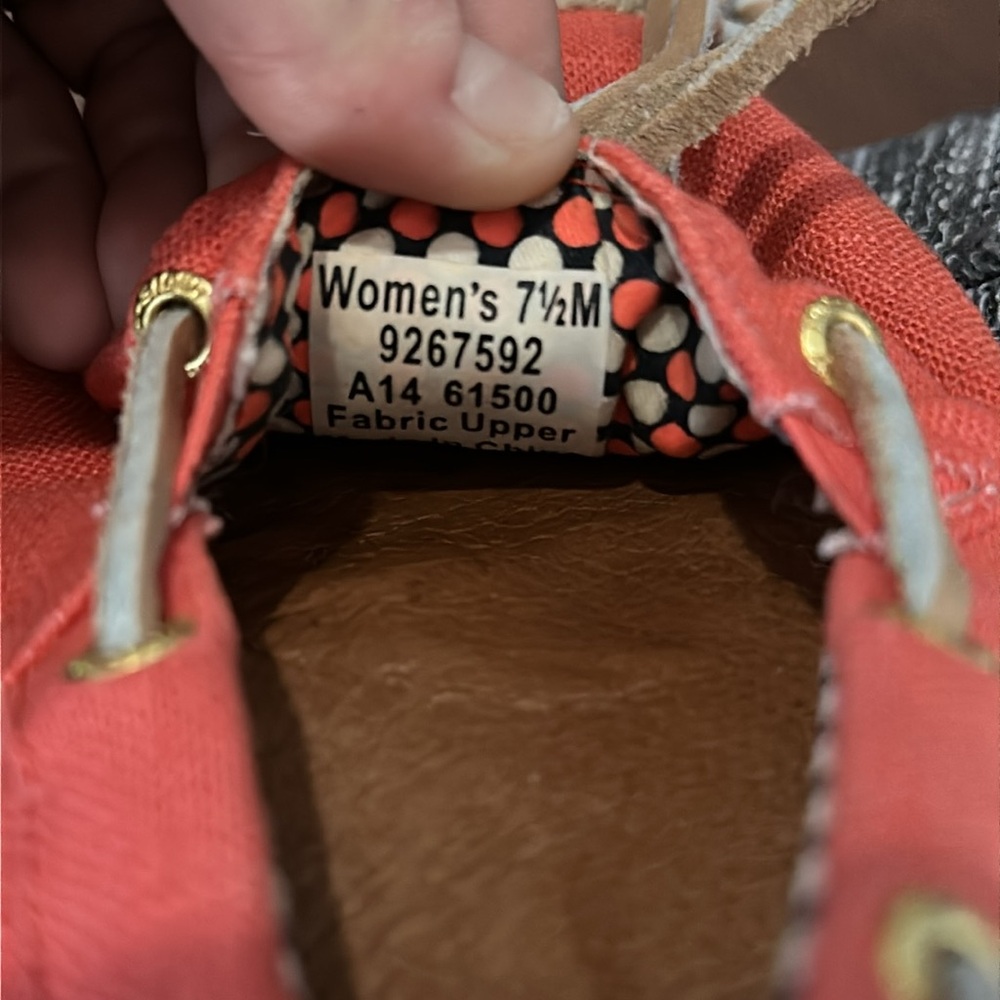 Coral Sperry Top Sider Katama Canvas Shoes Size Women’s 7.5- In great condition - Picture 7 of 9